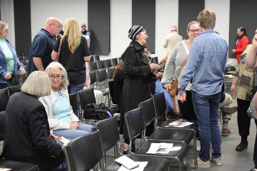 Dozens of residents watched, listened and offered comments to DART officials during the Irving community meeting held Feb. 11, 2026 at the University of Dallas.