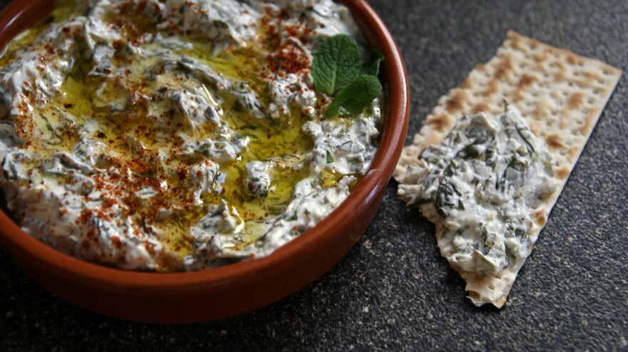 Mint And Spinach Dip With Lebneh
