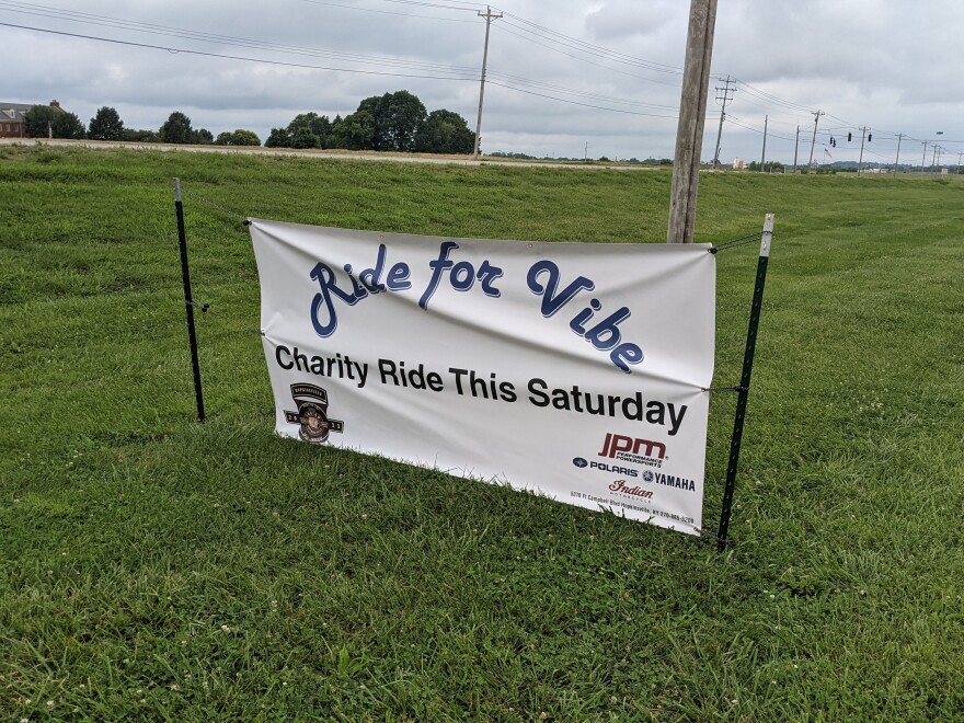 The "Ride for Vibe" banner next to Eagle Way Bypass.