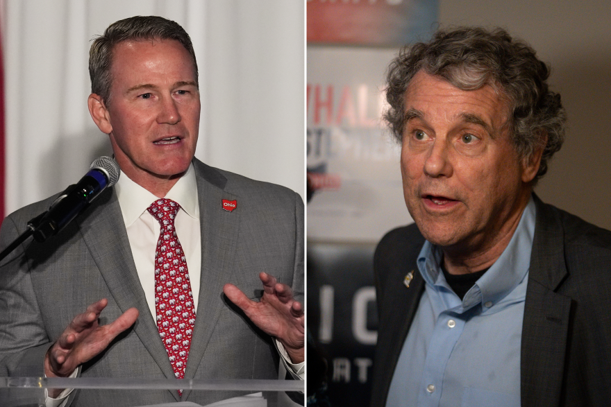 Republican Jon Husted (left) and Democrat Sherrod Brown.