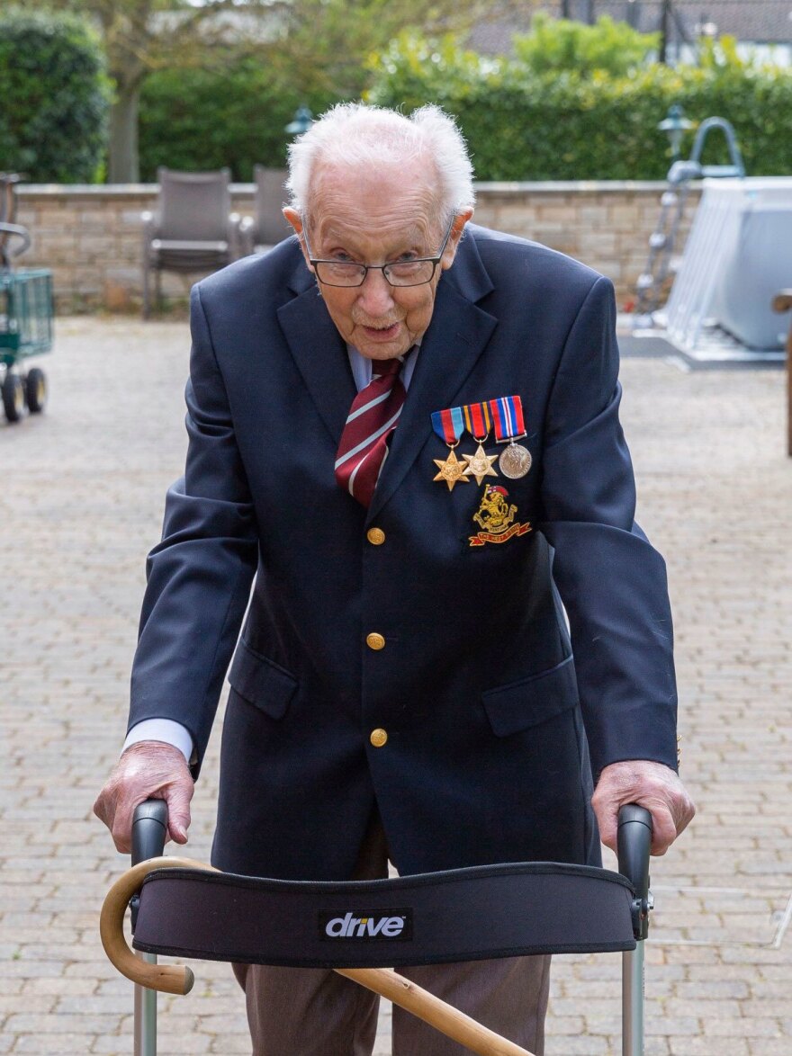 Tom Moore, who served as an army captain in World War II, had originally aimed to raise $1,250 before his 100th birthday on April 30. More than 347,000 people have donated to his effort.