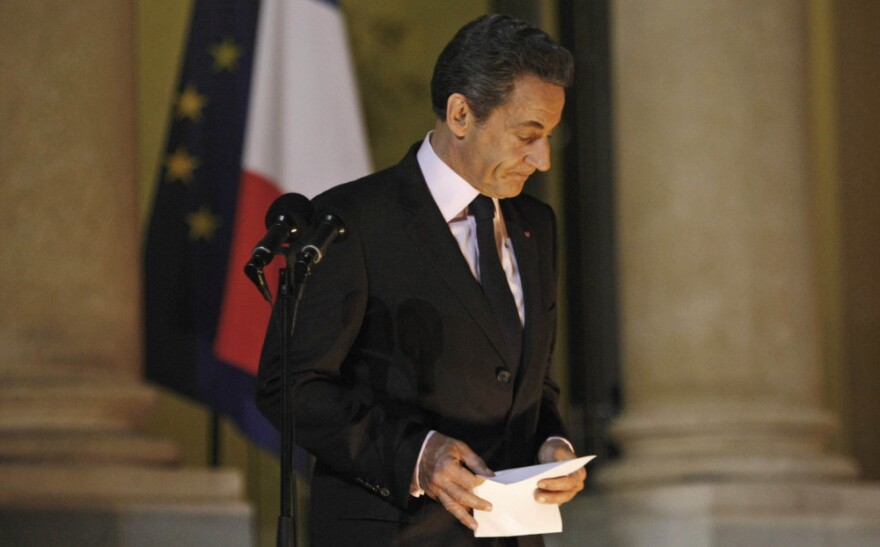 French President Nicolas Sarkozy defended the hard-fought European bailout plan for Greece as he spoke to the media Tuesday at the Elysee Palace in Paris.