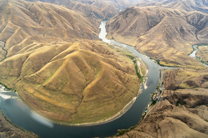 Flying into Hell's Canyon.