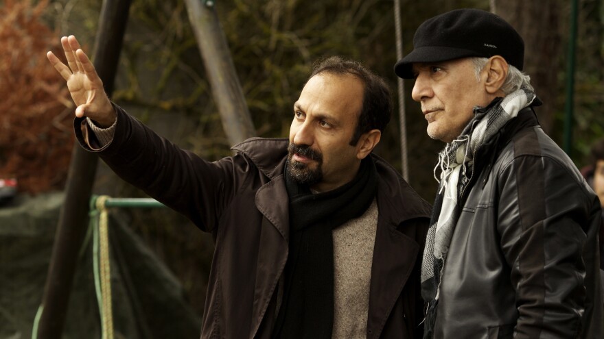 Filmmaker Asghar Farhadi and cinematographer Mahmoud Kalari discuss a shot during the making of <em>The Past — </em>the new drama from the director of the Oscar-winning <em>A Separation.</em>