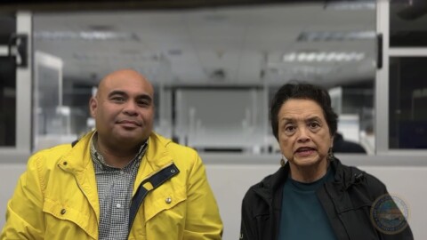 Governor Lou Leon Guerrero and Lt. Governor Joshua Tenorio update Guam citizens via video message after Guam remains in COR 1 of Typhoon Sinlaku.