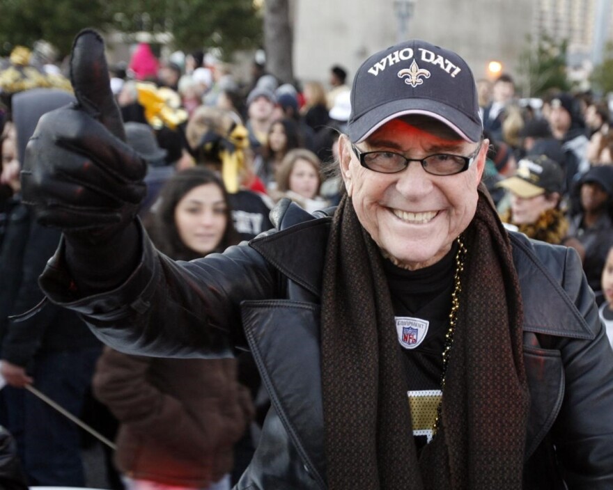 Blaine Kern Sr. at a Saints game. Kern died Thursday at the age of 93.