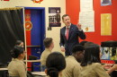 Louisiana Superintendent of Education Cade Brumley speaks to cadets at New Orleans Military and Maritime Academy on Sept. 16, 2026.