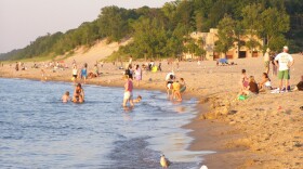 This public beach at Indiana Dunes is in Porter, where the plaintiffs own beachfront property.