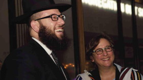 Rabbi Mike Moskowitz is one of the few ultra-Orthodox Jewish rabbis who not only support, but actively advocate for, LGBTQ individuals. He's pictured here with Rabbi Sharon Kleinbaum of the Congregation Beit Simchat Torah in New York. (Courtesy of Mike Moskowitz)