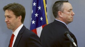 Republicans Shane Osborn (right) and Ben Sasse are slugging it out for the GOP Senate nomination in Nebraska, which holds its primary Tuesday.