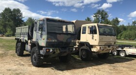 The state acquired these former military cargo trucks and four others to retrofit as high-capacity water carriers for local firefighting.