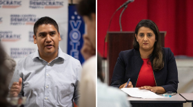 From left, Randy Villegas and Assemblymember Jasmeet Bains, Democratic candidates for California’s 22nd Congressional District.
