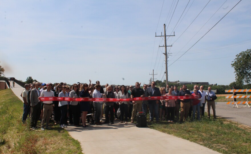 The ribbon cutting for the Chadwick Flyer Bridge over Highway 65 in Ozark, Mo. on May 14, 2026.