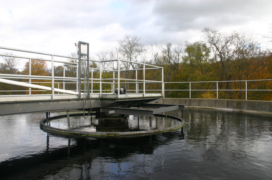 A filtration pool at the Yellow Springs Wastewater Treatment Plant on Grinnell Road