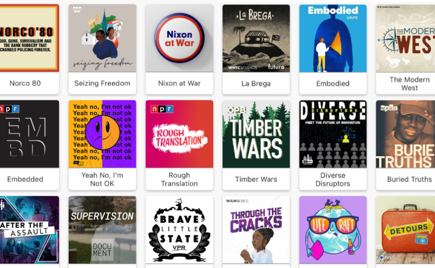 Some of the podcasts included in NPR One's 'Binge-Worthy Listens For Your Summer Adventure' playlist. 