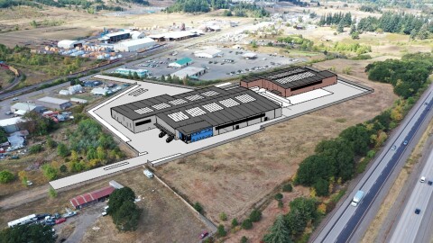 A rending of the proposed CleanLane diversion facility, a partnership between Lane County and private company Bulk Handling Systems.