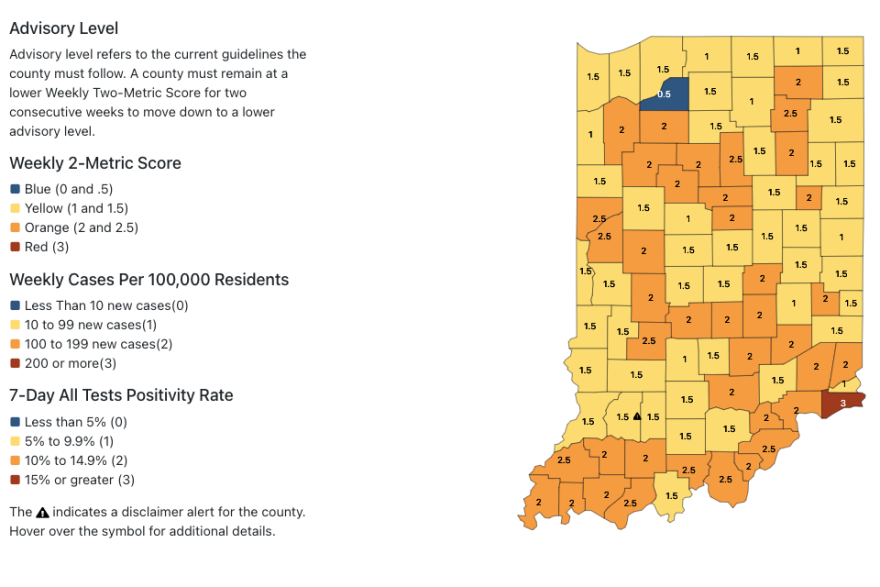 IDOH metric map (Screenshot from IDOH)