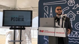 Peoria Area Chamber of Commerce President and CEO Joshua Gunn speaks during a kickoff announcement for the Greater Peoria 2030 campaign Thursday at the Peoria Riverfront Museum.