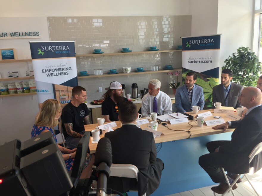 Charlie Crist held a roundtable discussion with members of the cannabis industry and veterans who take marijuana to help with PTSD and other medical issues.