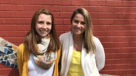 Peyton Meredith, left, is a senior and peer counselor at Westgate Community School, a K-12 public charter in Thornton, Colorado, and Amanda Novak, right, is the assistant principal at Westgate. A lack of counselors at the school inspired them to collaborate on a peer counseling program to address the mental health needs of students. (Courtesy Holly Peterson)