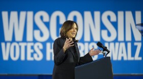 Democratic presidential nominee Vice President Kamala Harris speaks at a campaign rally at Little Chute High School, Friday, Nov. 1, 2024, in Little Chute, Wis. (AP Photo/Alex Brandon)