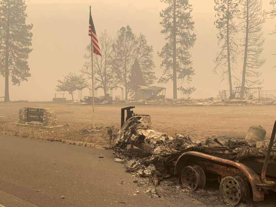 Destruction from the McKinney Fire off of Highway 96 in Siskiyou County.