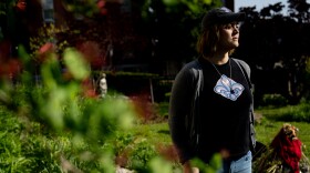 Michaela Joy Kraemer, the executive director of the Metro Trans Umbrella Group on Wednesday, April 26, 2023, outside of the organization’s offices in Benton Park West.