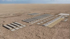 A rendering of the GW Ranch, a natural gas plant and data center campus being developed in Pecos County.
