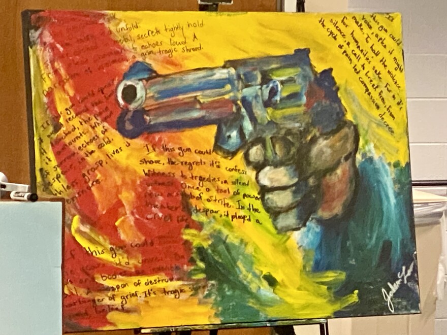 Anti gun violence art work by Jalen Law