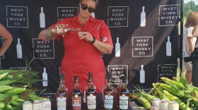 West Fork Whiskey Co. serves samples at the groundbreaking for the distillers second location in Westfield.