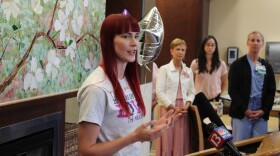 Lindsay McGuire with the Milk Bank announces the launch of a donation and pick-up location for breast milk at Ascension St. Vincent in Carmel.