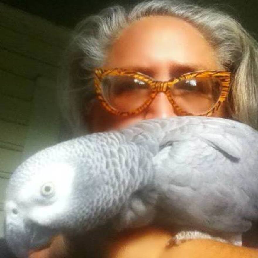 Erica Werner and Perry, the parrot