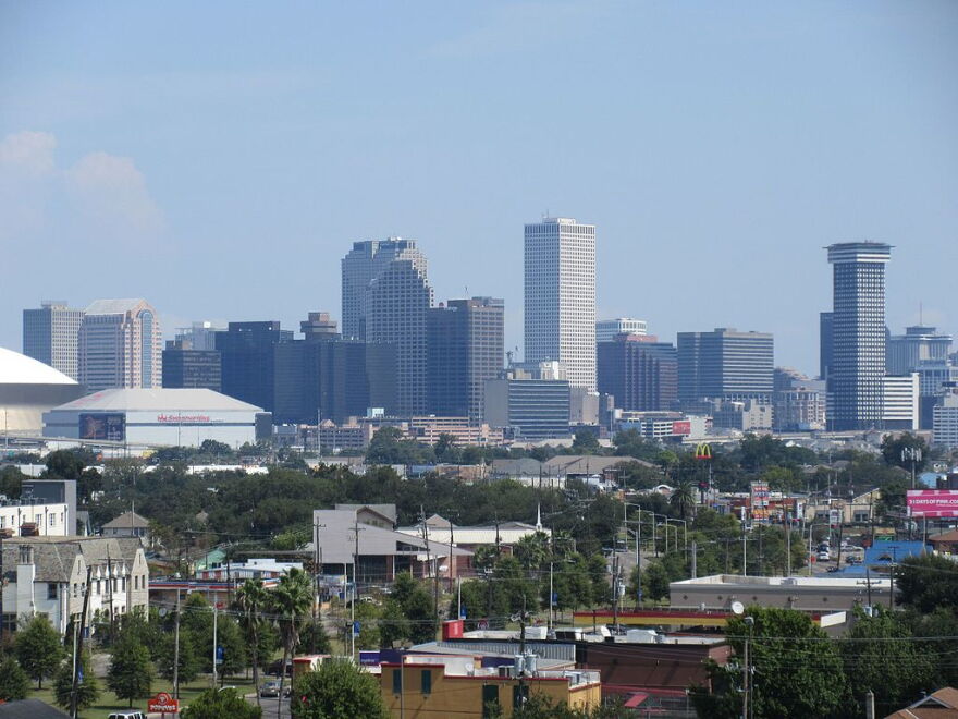 View from roof of Jena Parking Garage, Oschner Baptist Hospital, New Orleans.