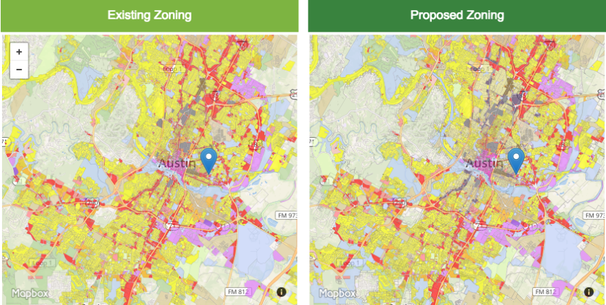 City Of Austin Releases Draft Of Codenext Map Kut Radio Austin S Npr Station City Of Austin Zoning Map