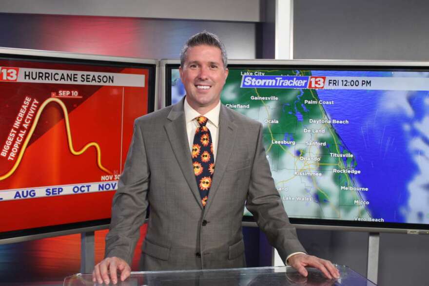 Spectrum News 13 chief meteorologist Bryan Karrick. Photo : Matthew Peddie, WMFE