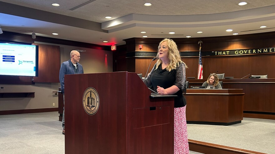 Monica Greer, who works for Hamilton County, presents the new website that puts residents in touch with resources.