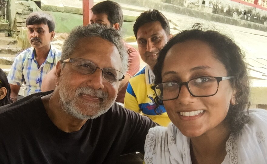 The author and her father.