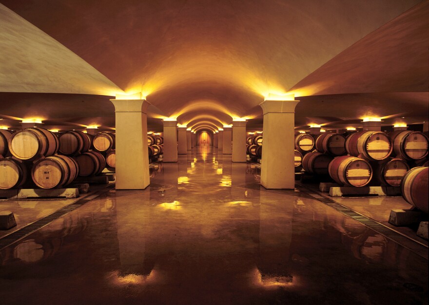 The barrel cellar at Nickel & Nickel winery, Napa Valley, Calif. Some of the wine samples for the study were selected from the barrels in the cellar.