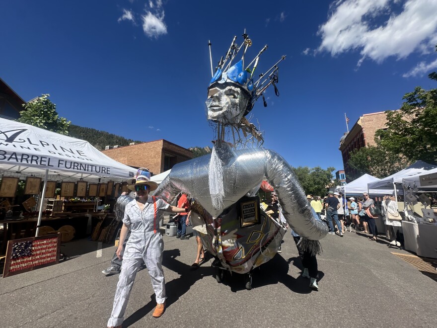 Reina Katzenberger showcases a larger-than-life recreation of Aspen’s Silver Queen statue that went missing after it was sent to the 1893 World’s Fair in Chicago.