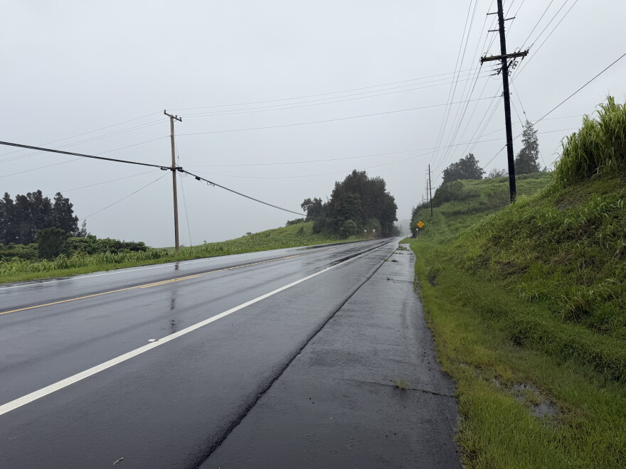 Rainy and windy conditions on Hawai'i Belt Road between Honokaʻa and Paʻauilo on Saturday, Sept. 26, 2026.