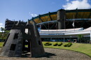 Volcano sculpture by Satoru Abe located at Aloha Stadium (2018)