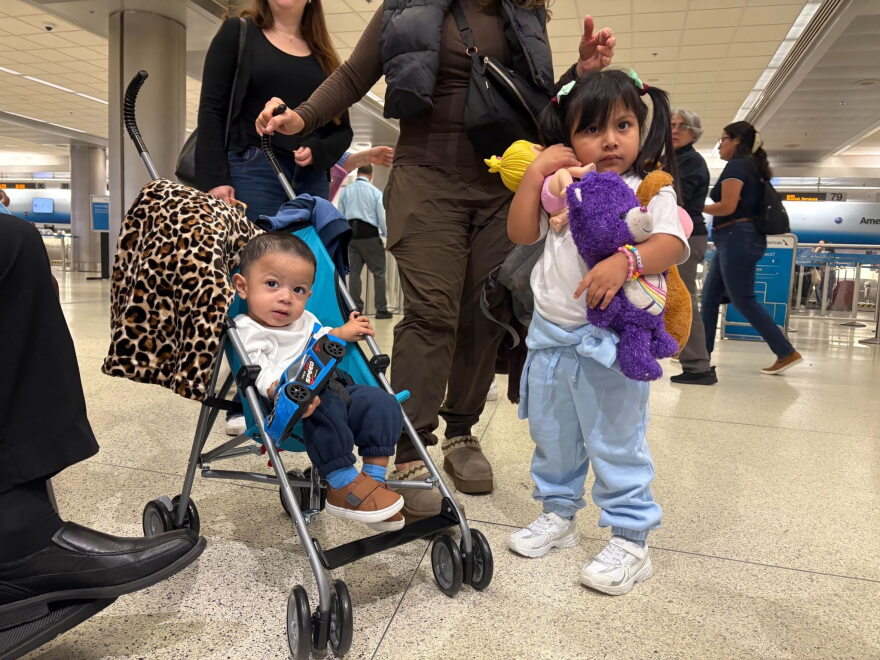 Debhani, 4, and Eithan, 1, arrived at Miami International Airport on Friday, October 16, 2026. They are the 59th set of children the Guatemalan Maya Center, a non-profit that advocates for immigrants, has helped return to their parents. They are among the many kids with citizenship who have followed their parents to an unfamiliar country after deportation.
