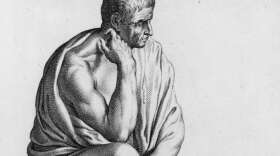 An engraving of a seated philosopher from the Palazzo Spada in Rome circa 50 AD. It purports to be a statue of Roman statesman Seneca. (Hulton Archive/Getty Images)