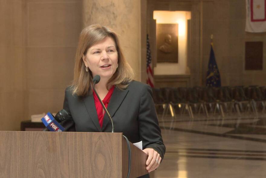 Rep. Carey Hamilton (D-Indianapolis) calls on Indiana delegates to oppose budget cuts to the EPA.