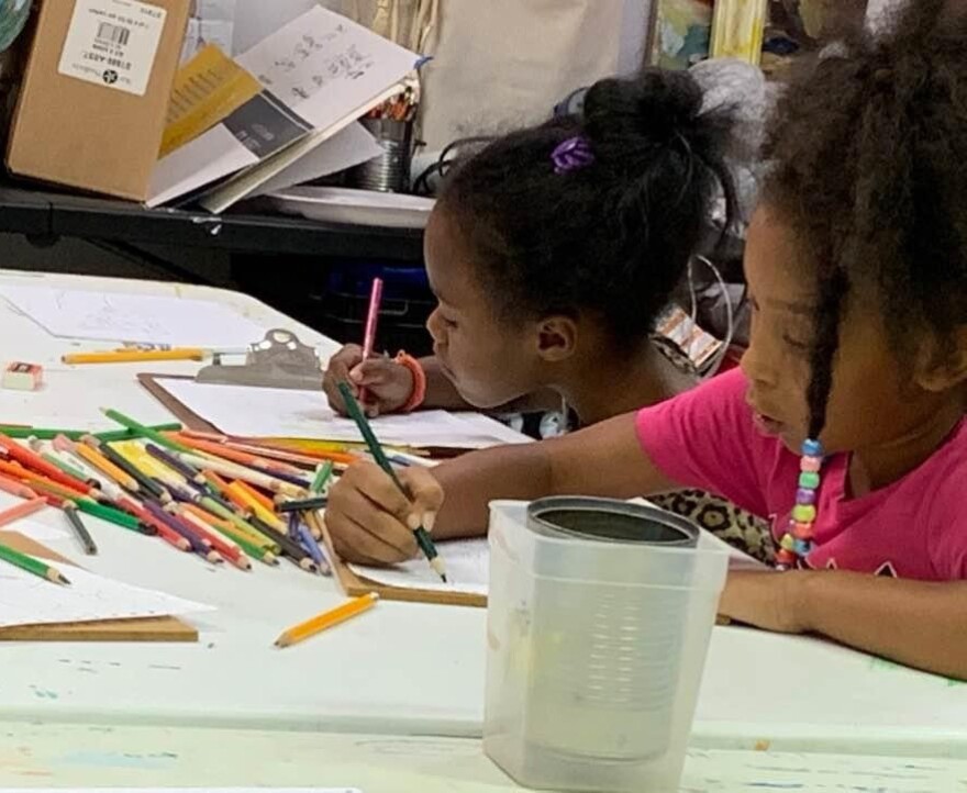 Children at a Splash Youth Arts Workshop class.