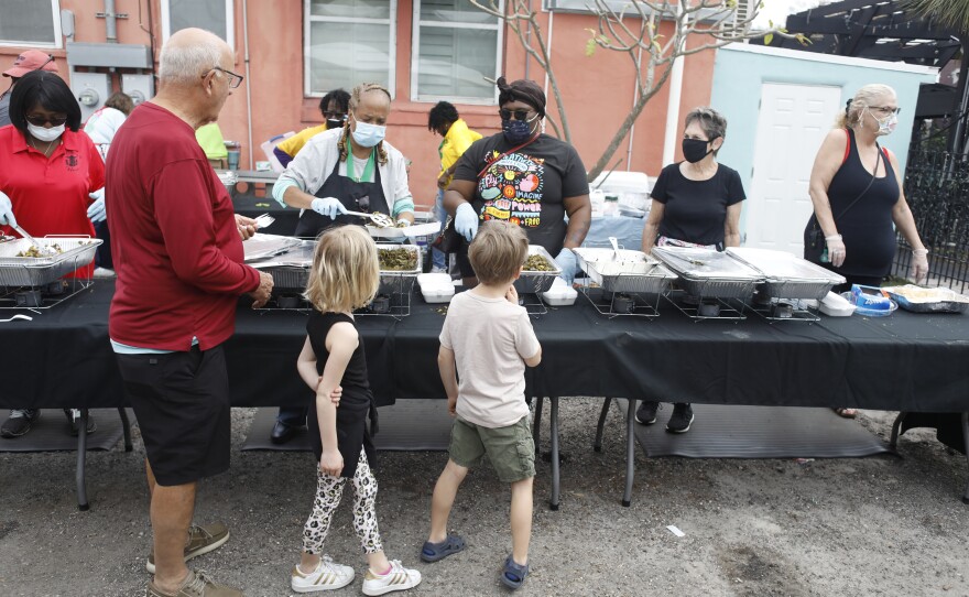 Collard greens are being served during the 2022 Publix Tampa Bay Collard Festival in St. Petersburg, Florida, on Saturday, February 19, 2022. Photo by Octavio Jones for WUSF