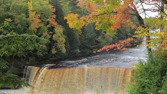 Picture of a waterfall at the Tahquamenon Falls State Park