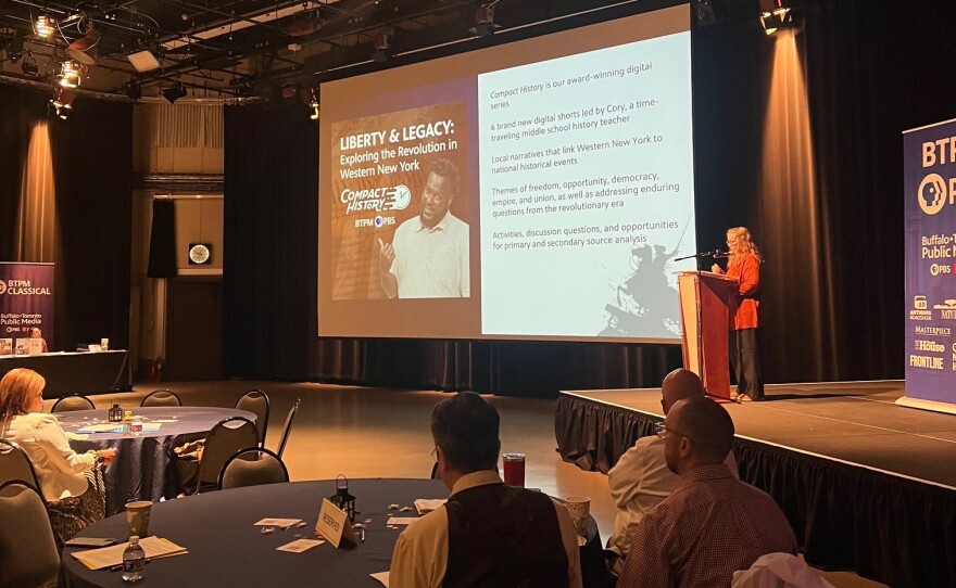 American Revolution Compact History episode being presented to the audience