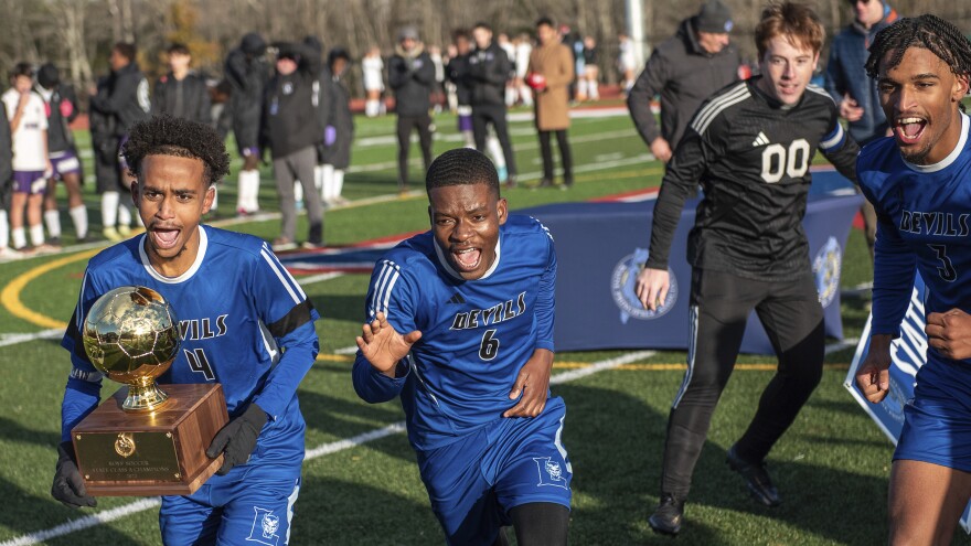 When the Lewiston High School Blue Devils boys' soccer team won a state championship, they brought joy to a community that was rocked by a mass shooting in late October.