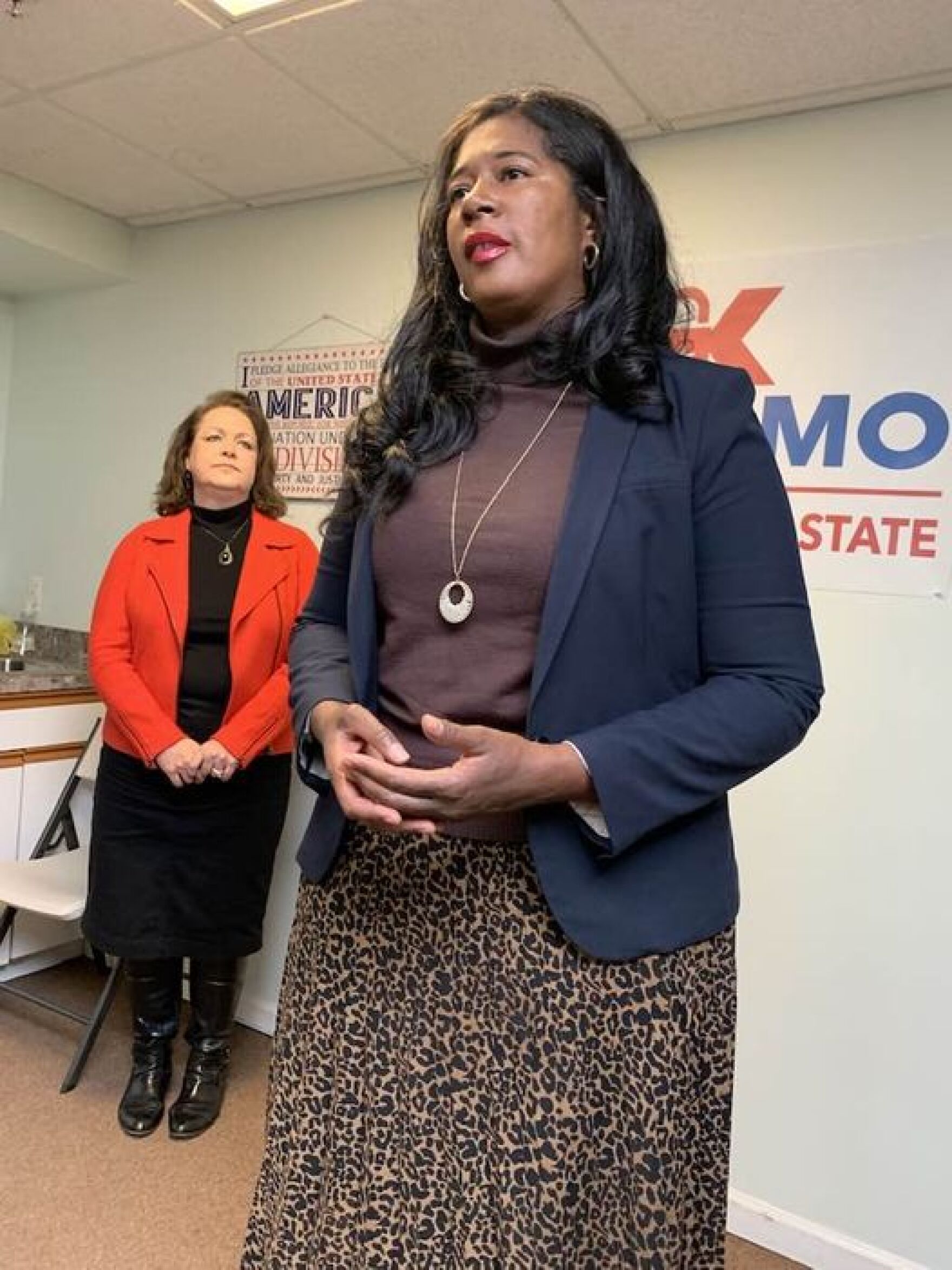 Karamo questions Benson's fitness for office after Michigan poll